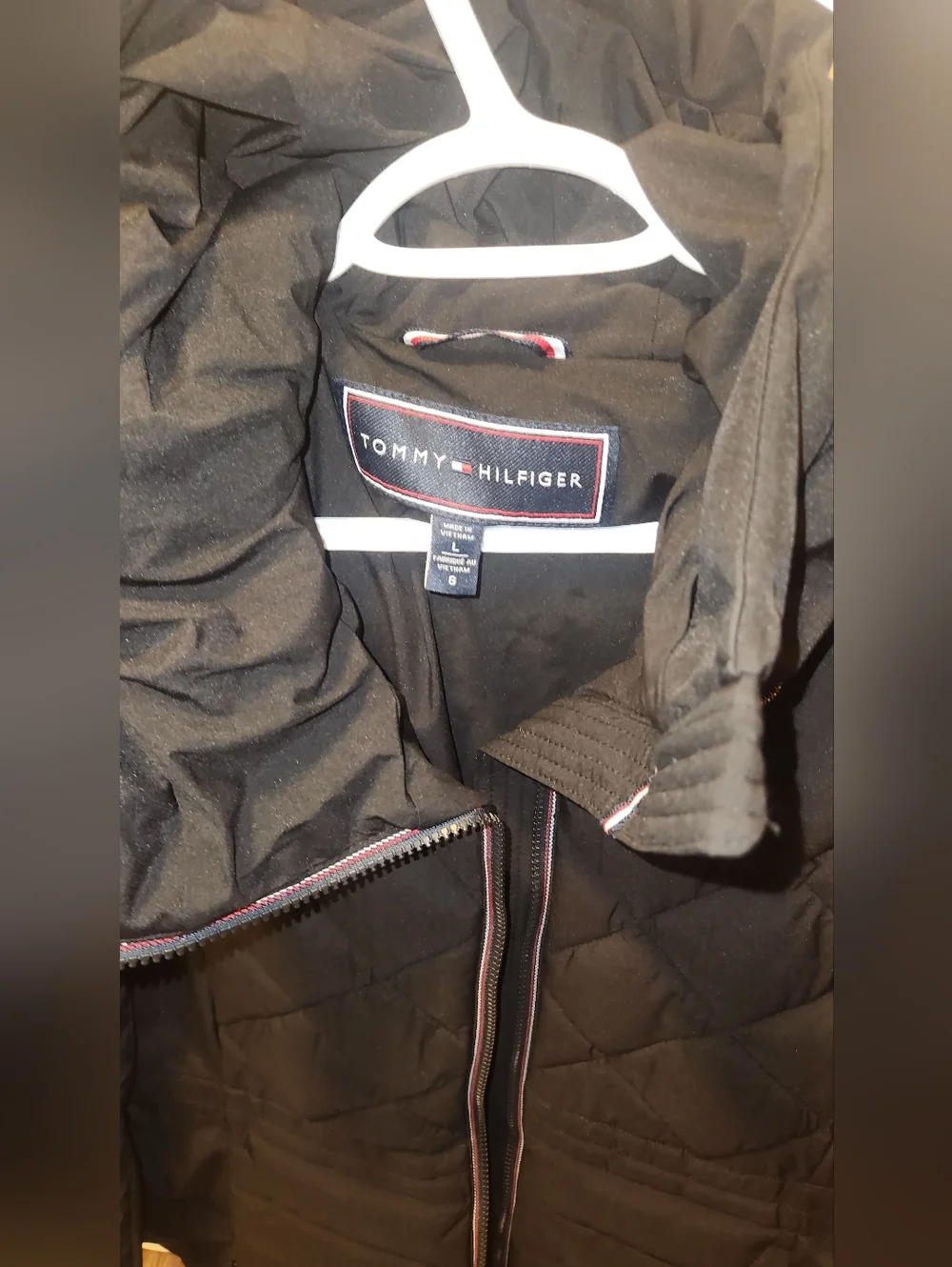 Tommy Hilfiger Black Quilted Hooded Puffer Jacket - Picture 2 of 3